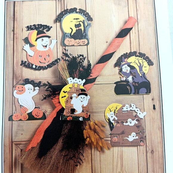 VTG 90s Halloween Wreath Pattern Instruction Lot Michaels Crafts Thanksgiving - Picture 7 of 13